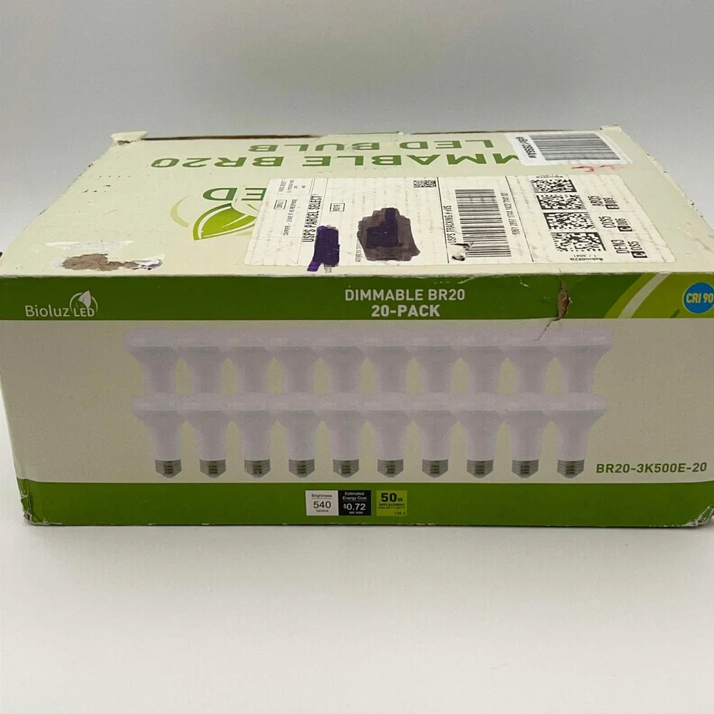 Bioluz LED Dimmable BR20‎ Soft White 3000K 6 Watt 20 Pack Bulbs new in box